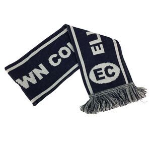 Elizabeth College Scarf 64"x7" Reversible Spellout Blue Gray NCAA Fringe S47